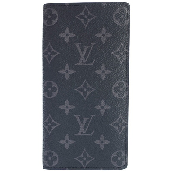 Louis Vuitton Wallet Long Black Bifold Brazza Monogram Portefeuille Eclipse - Picture 1 of 5